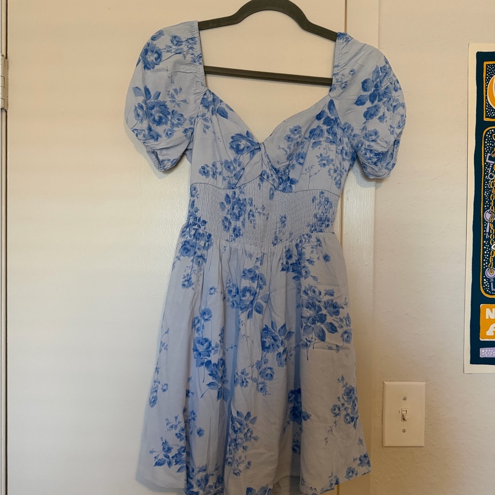 Hollister Light Blue Floral Mini Dress